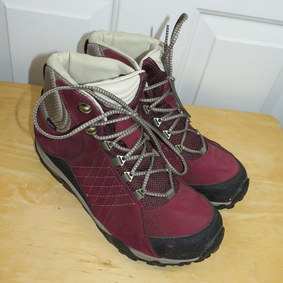 Oboz Women’s Sapphire Mid B-Dry Waterproof Hiking Boots Size 8.5 in Boysenberry - Picture 1 of 8